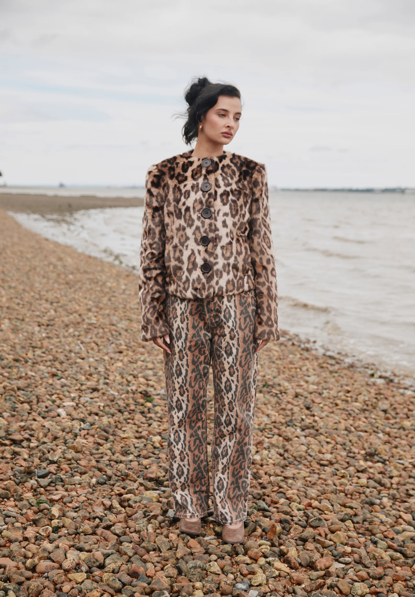 COLLARLESS LEOPARD JACKET - Image 5