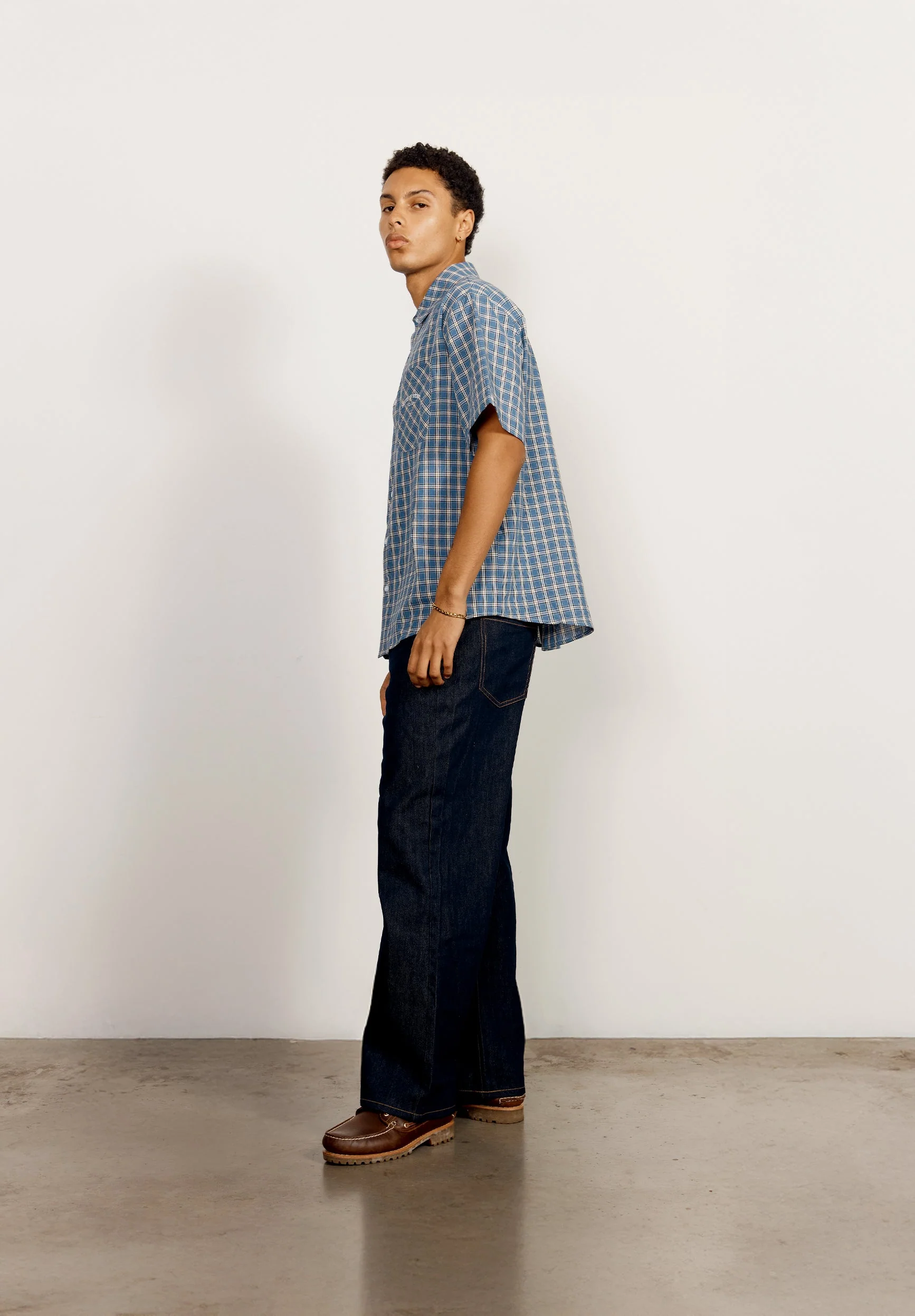 GRANDAD CHECK BUTTON DOWN - Image 4