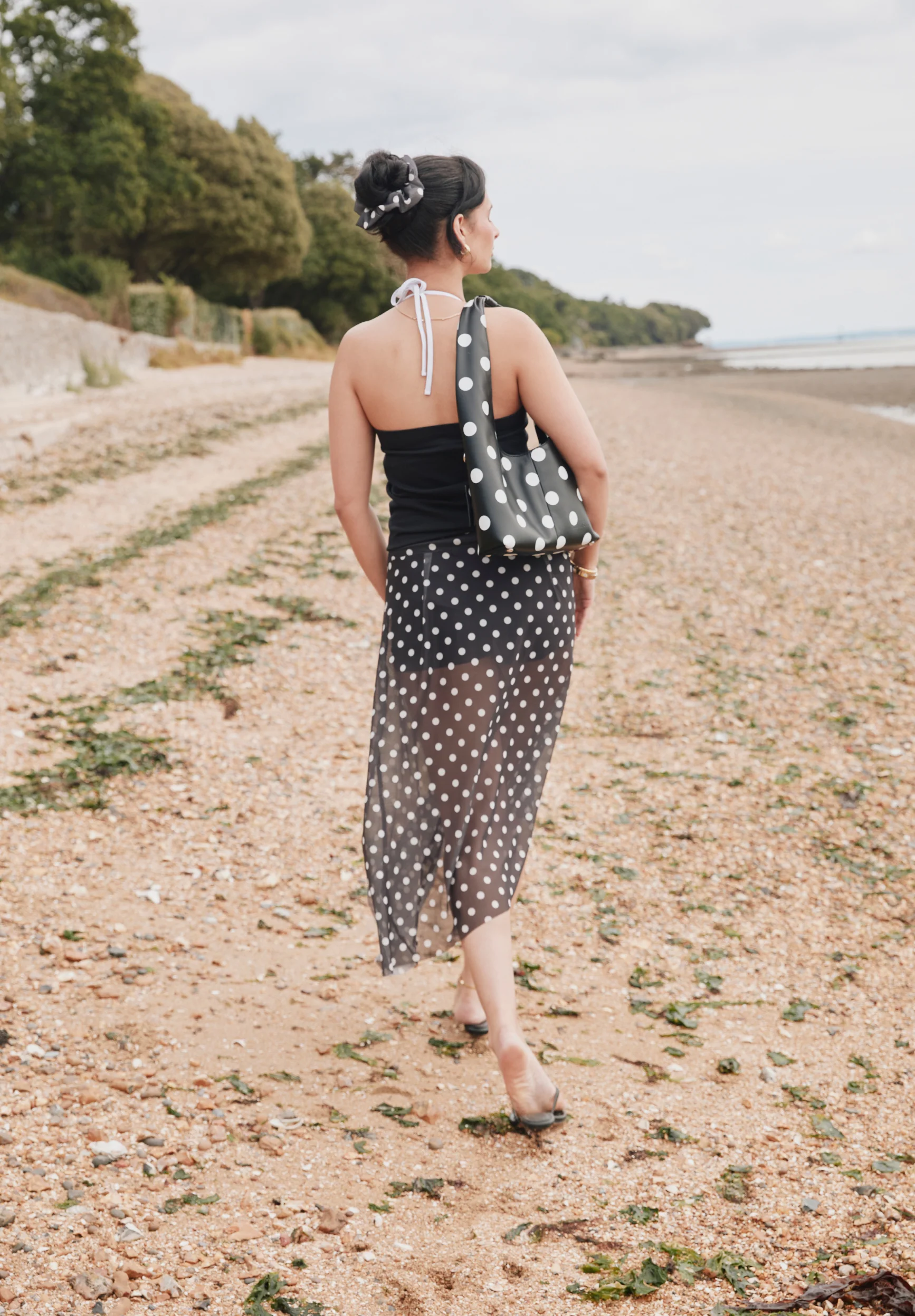 POLKA DOT MESH PRINTED SKIRT - Image 4